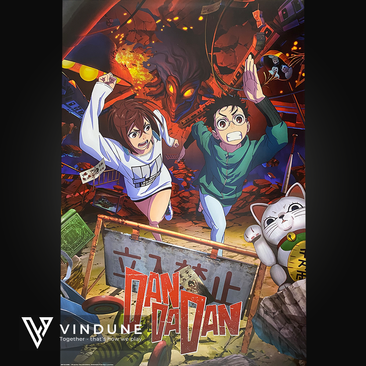 Poster 91,5 cm x 61 cm - Dan Da Dan - Key art Momo & Okarun