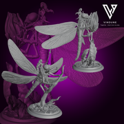Libellen mit Feen Späherinnen (Dragonfly with Fairy Scout) - von White Werewolf Tavern