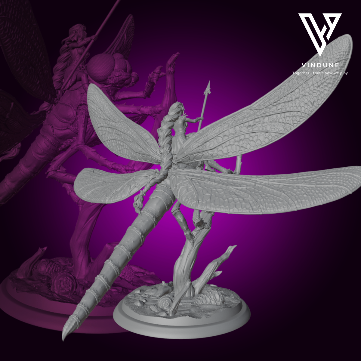 Libellen mit Feen Späherinnen (Dragonfly with Fairy Scout) - von White Werewolf Tavern