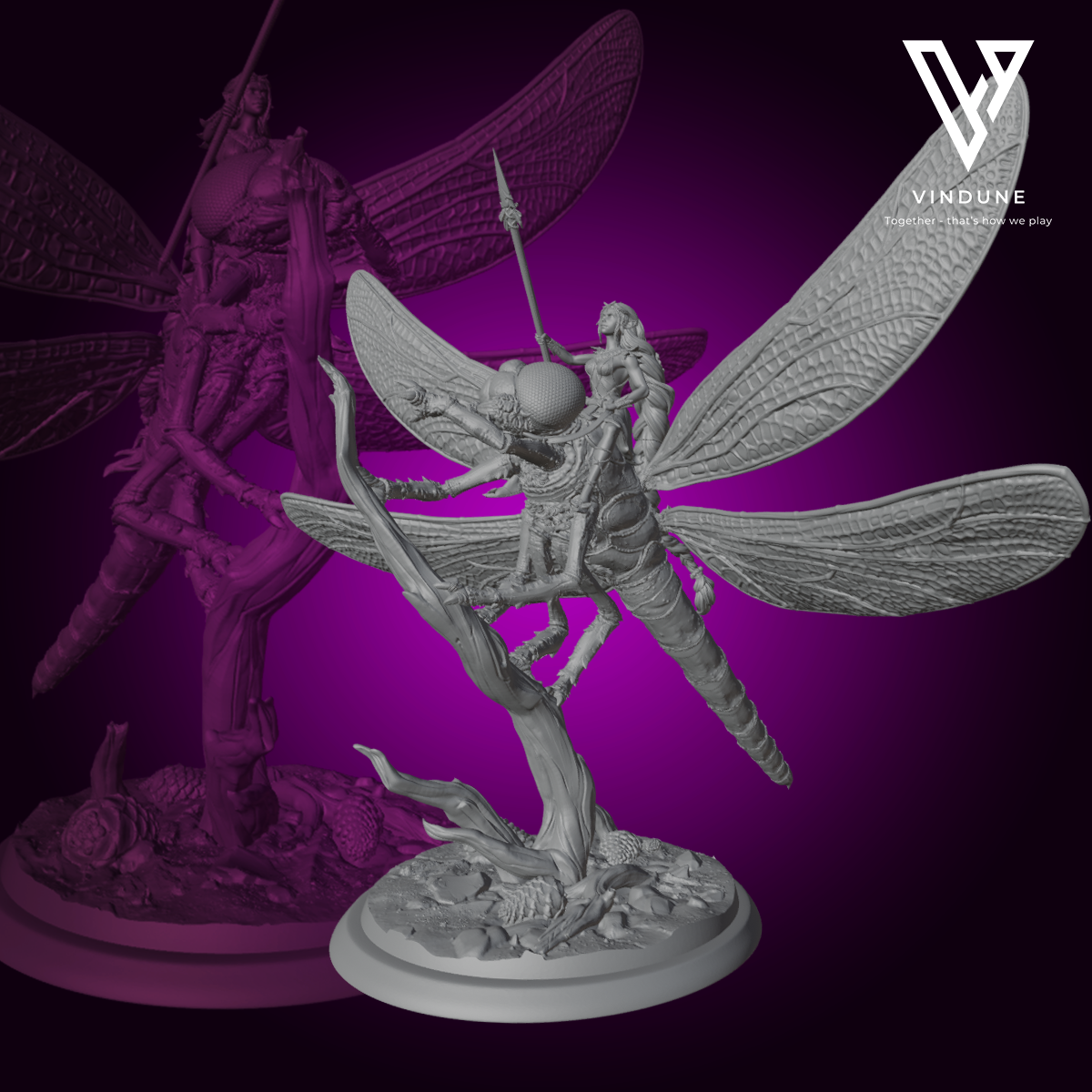 Libellen mit Feen Späherinnen (Dragonfly with Fairy Scout) - von White Werewolf Tavern
