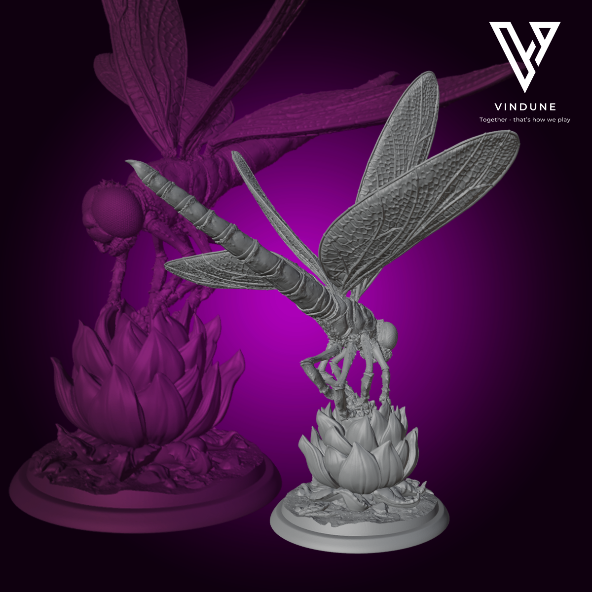 Libellen mit Feen Spährinnen, Feen Kriegerinnen  & Blühende Spulenlaiche / Würmer) Set - (Dragonflies with Fairy Queens, Fairy Warriors & Blooming Coil Spawn) aus der Reihe Thorns and Whispers