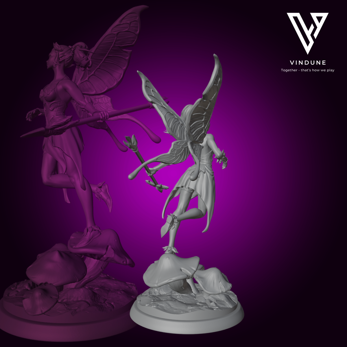 Libellen mit Feen Spährinnen, Feen Kriegerinnen  & Blühende Spulenlaiche / Würmer) Set - (Dragonflies with Fairy Queens, Fairy Warriors & Blooming Coil Spawn) aus der Reihe Thorns and Whispers