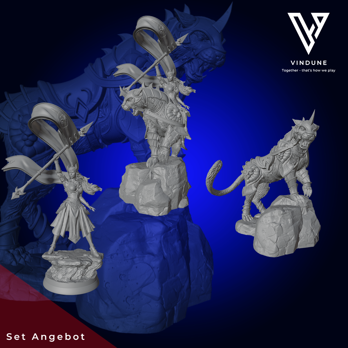 Heldin (Katharina) Helden Set mit Kampfkatze (Heroine Set with Fighting Wild Cat) - aus der Reihe Order of the Golden Fury von White Werewolf Tavern