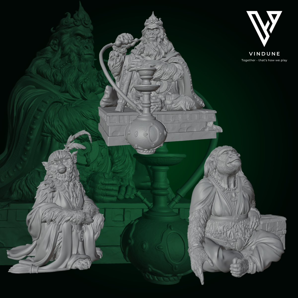 Affen Höflinge (Monkey Courtiers) - König, Königin, Konkubine - aus der Reihe Monkey Valley von White Werewolf Tavern
