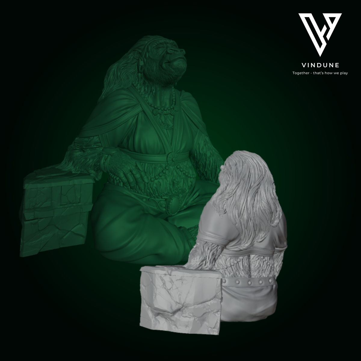 Affen Höflinge Set (Monkey Courtiers Set) - König, Königin, Konkubine - aus der Reihe Monkey Valley von White Werewolf Tavern