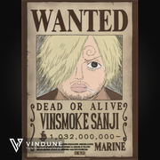 ONE PIECE - Poster 52x38 - Wanted Sanji Wano
