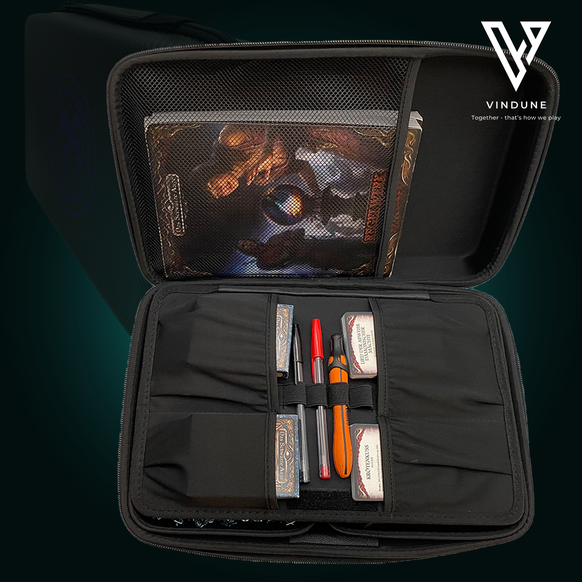 Aufbewahrungsbox, Würfelkoffer & Organizer (schwarz) für Rollenspiele & Pen & Paper Spiele