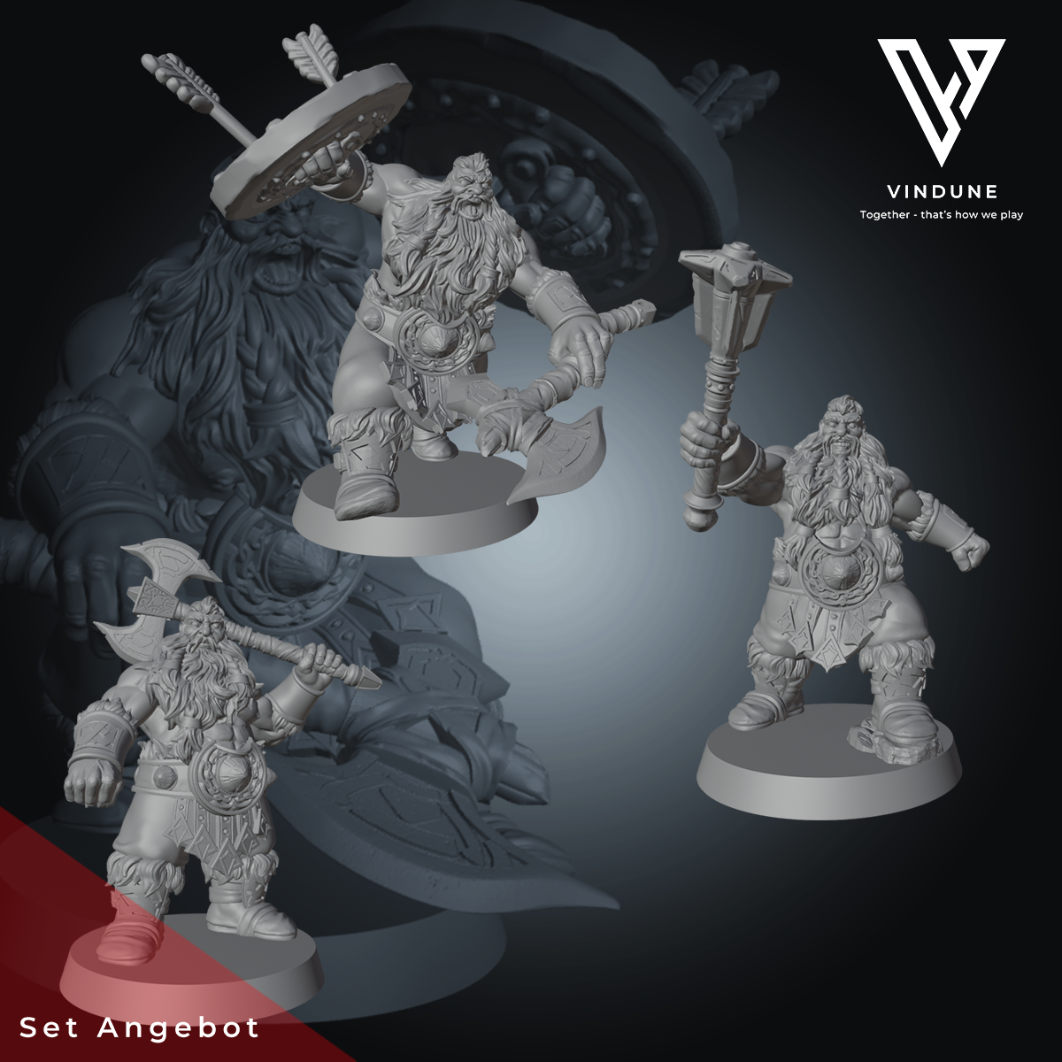 Zwergen Set (Barbaren-Zwerge) - (Dwarves Barbarian Set) - von Dungeon Dog
