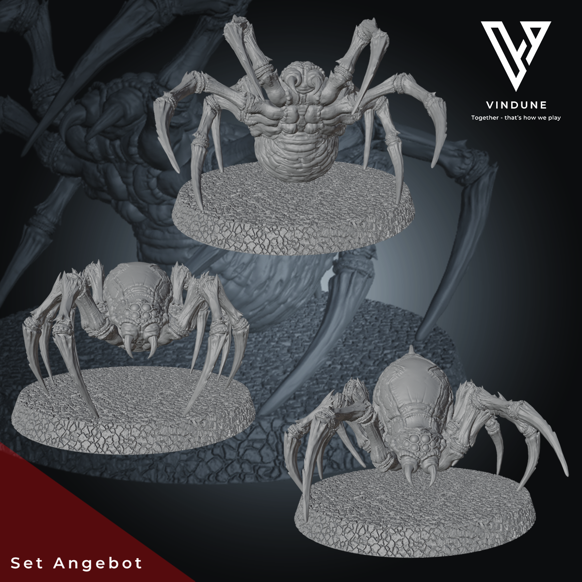 Riesenhöhlenspinnen Set (Boss) - (Giant Cave Spider Set) von Dungeon Dog